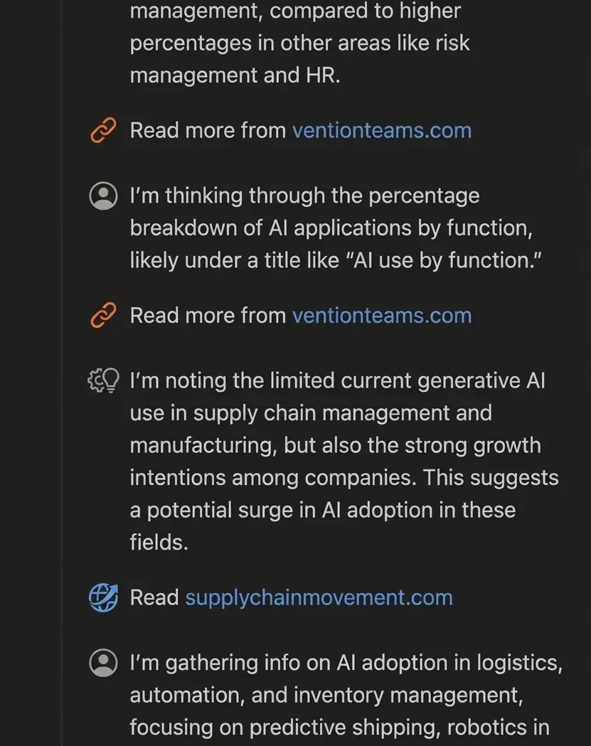 AI search answer showing inline cited passages from multiple sources